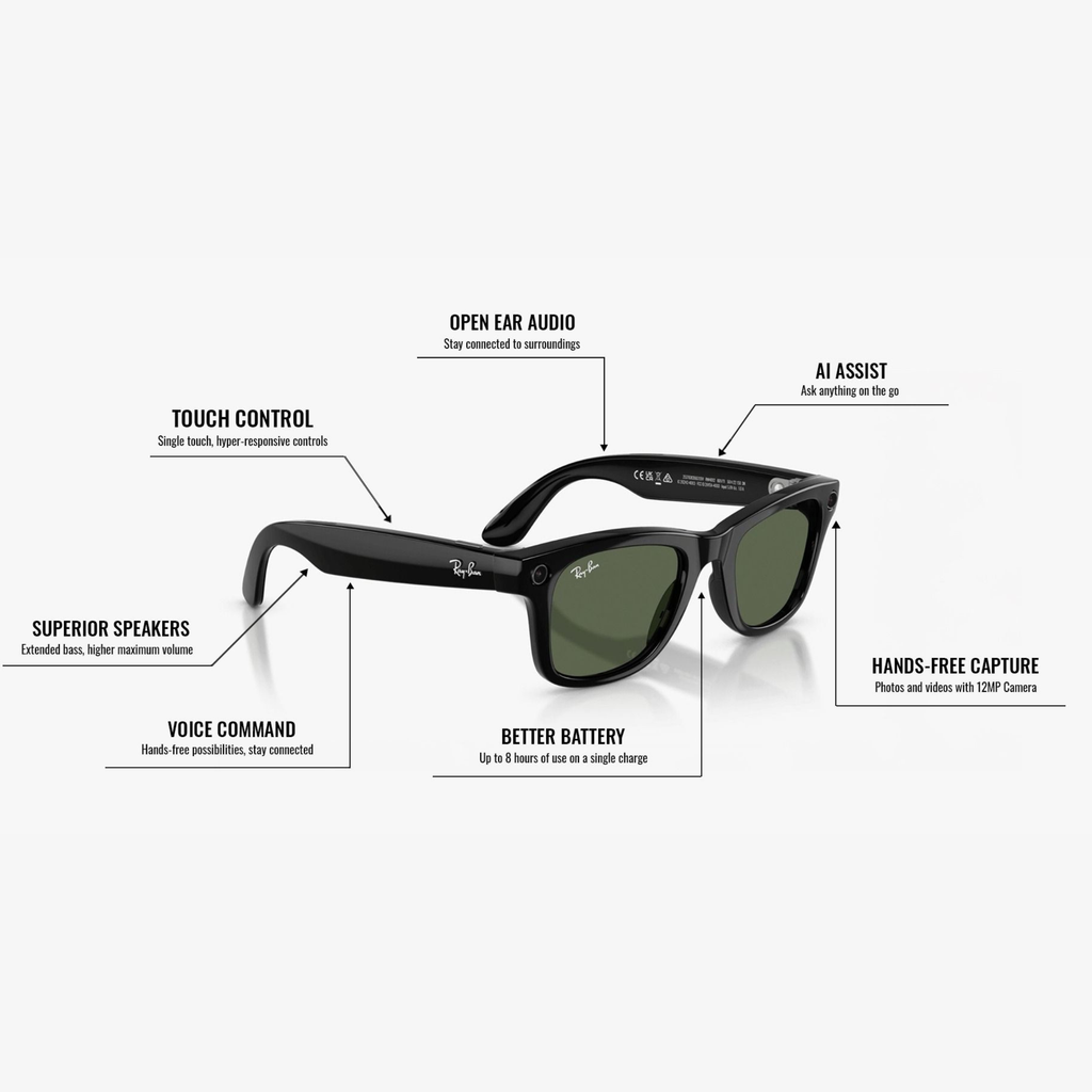 RAY-BAN | META WAYFARER SHINY BLACK - GEN 2