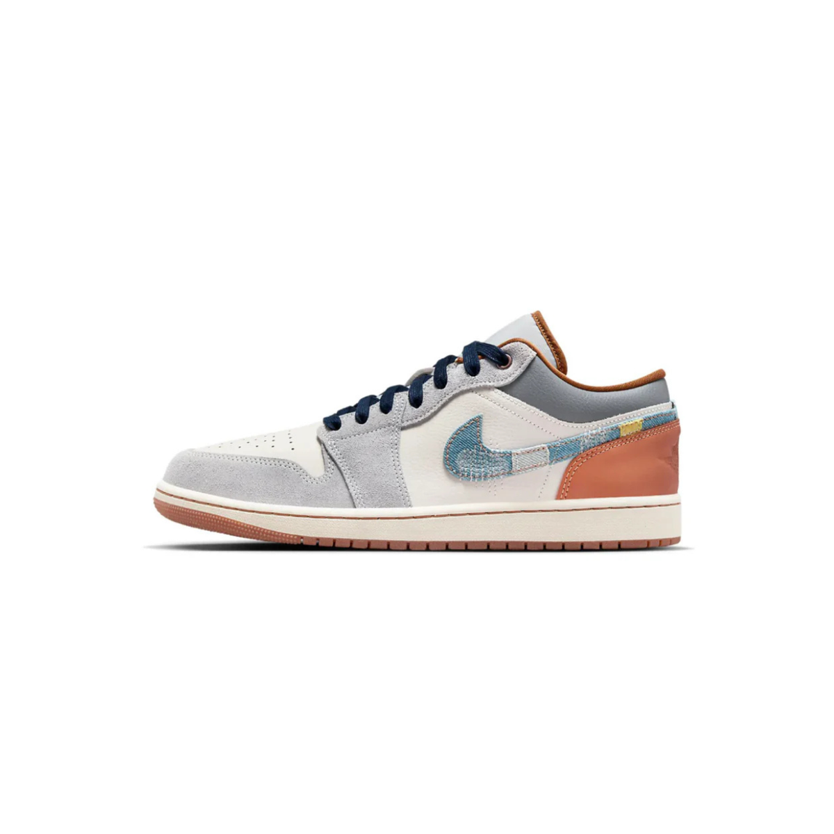 JORDAN 1 LOW SE PHANTOM REPAIRED DENIM SWOOSH