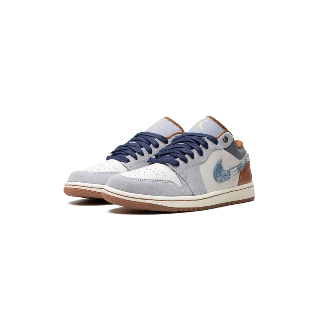 JORDAN 1 LOW SE PHANTOM REPAIRED DENIM SWOOSH